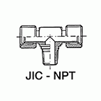 Trójnik, 2 x żeńskie JIC 74° - męski NPT