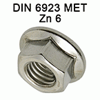 Piuliţe hex bază dinţată metrice DIN 6923 - Zn 6